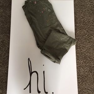 Cropped AE boyfriend cargo pants.